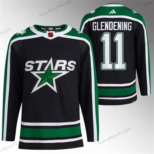 Dallas Stars #11 Luke Glendening Černá 2022-23 Obrácený Retro Sešitý dres – Pánské