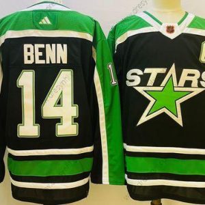 Dallas Stars #14 Jamie Benn Černá 2022-23 Obrácený Retro Sešitý dres – Pánské