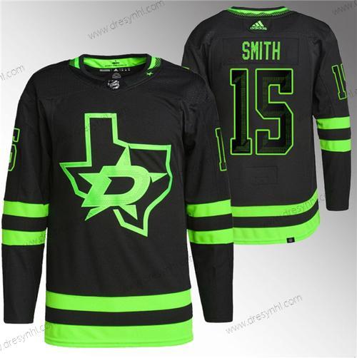 Dallas Stars #15 Craig Smith Černá Sešitý dres – Pánské