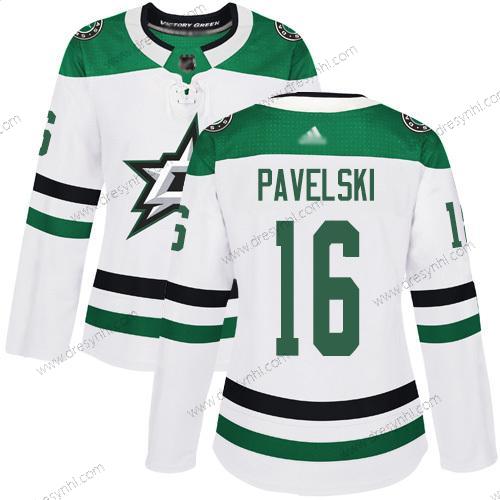 Dallas Stars #16 Joe Pavelski Bílý Road Autentické Sešitý Hokejový dres – Dámské