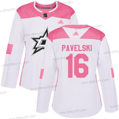 Dallas Stars #16 Joe Pavelski Bílý Růžový Autentické Sešitý Hokejový dres – Dámské