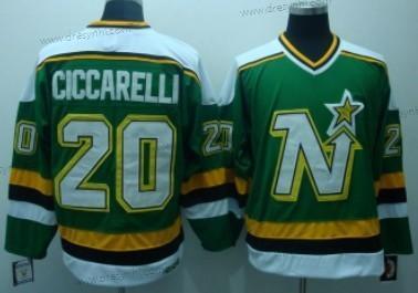 Dallas Stars #20 Dino Ciccarelli Zelená Retro CCM dres – Pánské