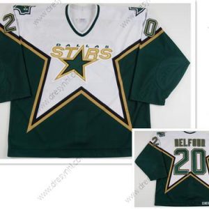 Dallas Stars #20 Eddy Balfour CCM Retro Zelená Bílý Domácí dres NHL dres – Pánské