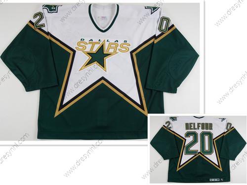 Dallas Stars #20 Eddy Balfour CCM Retro Zelená Bílý Domácí dres NHL dres – Pánské