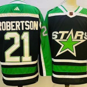 Dallas Stars #21 Jason Robertson Černá 2022 Obrácený Retro Autentické dres – Pánské