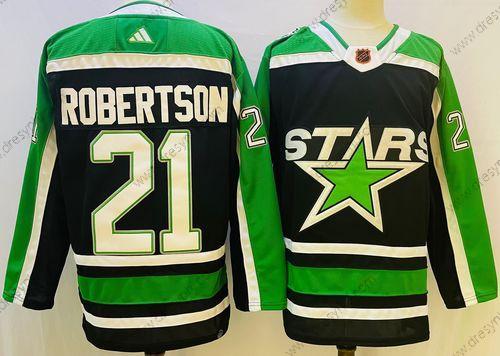 Dallas Stars #21 Jason Robertson Černá 2022 Obrácený Retro Autentické dres – Pánské