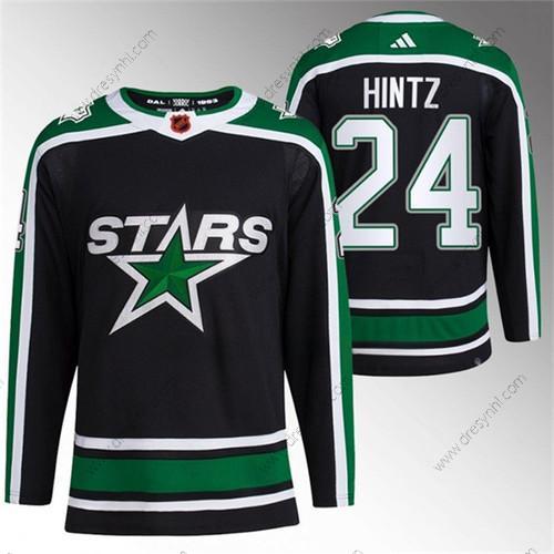 Dallas Stars #24 Roope Hintz Černá 2022-23 Obrácený Retro Sešitý dres – Pánské