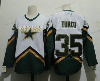 Dallas Stars #35 Marty Turco 2003 CCM Retro Zelená Bílý Domácí dres NHL dres – Pánské