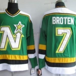 Dallas Stars #7 Neal Broten Zelená Retro CCM dres – Pánské