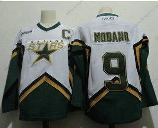 Dallas Stars #9 Mike Modano 2005 Bílý CCM Sešitý Vintage Hokejový dres – Pánské