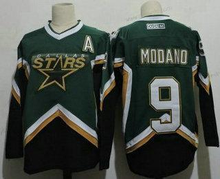 Dallas Stars #9 Mike Modano 2005 Zelená CCM Sešitý Vintage Hokejový dres – Pánské