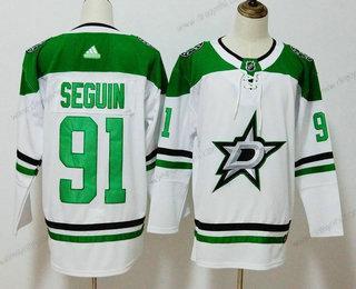 Dallas Stars #91 Tyler Seguin Bílý 2017-2018 Hokejový Sešitý NHL dres – Pánské