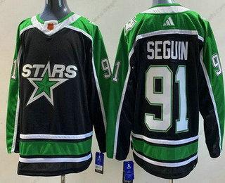 Dallas Stars #91 Tyler Seguin Černá 2022 Obrácený Retro Autentické dres – Pánské