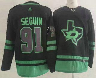 Dallas Stars #91 Tyler Seguin Černá 2022 Sešitý NHL dres – Pánské