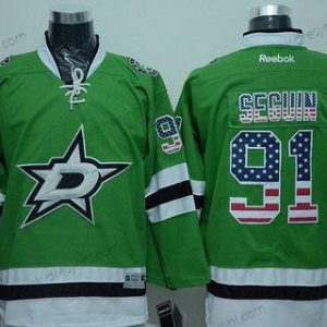 Dallas Stars #91 Tyler Seguin Zelená USA Flag Hokejový dres – Pánské