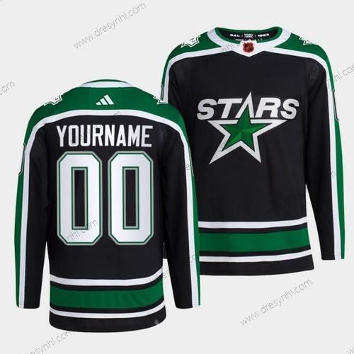 Dallas Stars Personalizované Active Hráč 2022 Černá Obrácený Retro 2.0 Sešitý dres – Pánské