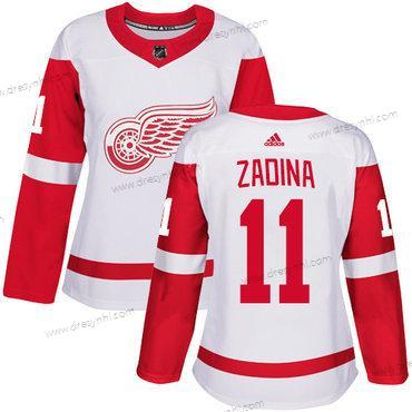 Detroit Red Wings #11 Filip Zadina Autentické Bílý Hostující dres dres – Dámské