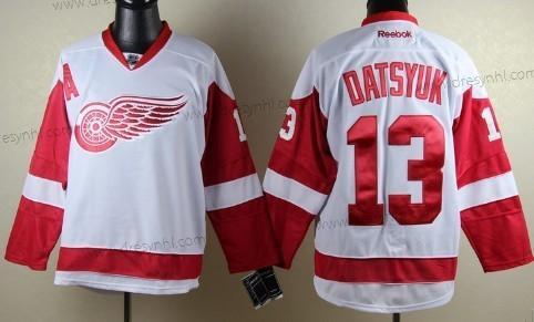 Detroit Red Wings #13 Pavel Datsyuk Bílý dres – Pánské