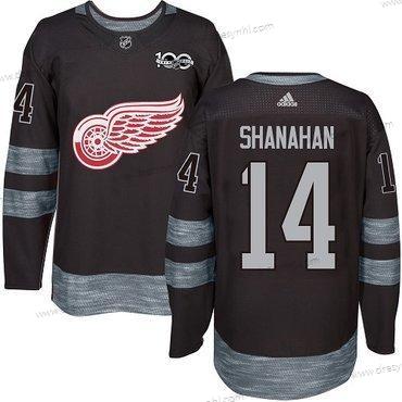 Detroit Red Wings #14 Brendan Shanahan Černá 1917-2017 100th Výročí Sešitý NHL dres – Pánské