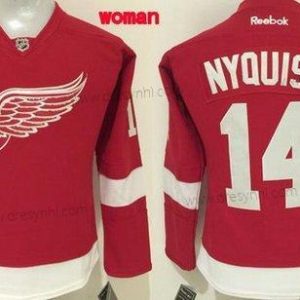 Detroit Red Wings #14 Gustav Nyquist Reebok Červené Domácí dres Premier dres – Dámské