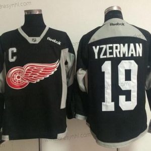 Detroit Red Wings #19 Steve Yzerman 2014 Training Černá dres – Pánské