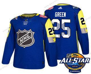 Detroit Red Wings #25 Mike Zelená Modrý 2018 NHL All-Star Sešitý Hokejový dres – Pánské