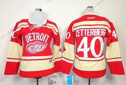 Detroit Red Wings #40 Henrik Zetterberg 2014 Zimní Klasický Červené dres – Dámské