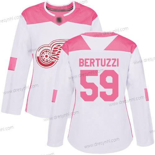 Detroit Red Wings Autentické #59 Tyler Bertuzzi Bílý Růžový dres – Dámské