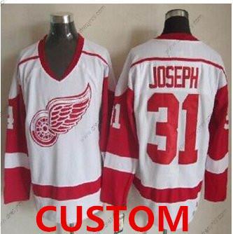 Detroit Red Wings Personalizované Bílý CCM Retro Sešitý NHL dres