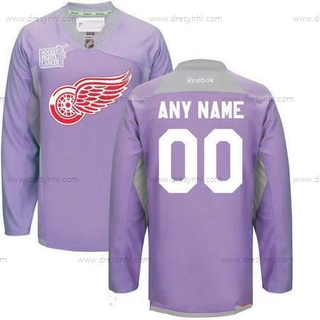 Detroit Red Wings Personalizované Nachový Růžový Reebok Hokejový Bojuje proti rakovině Tréninkový dres – Pánské