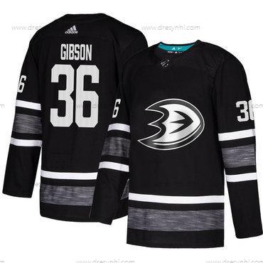 Ducks #36 John Gibson Černá Autentické 2019 All-Star Sešitý Hokejový dres – Pánské