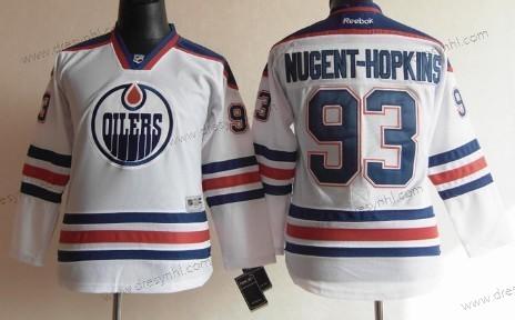 Edmonton Oilers #93 Ryan Nugent-Hopkins Bílý dres – Dětské