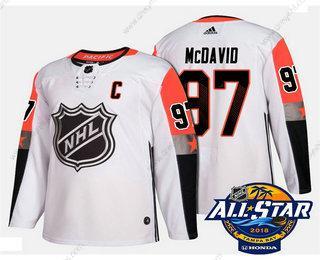 Edmonton Oilers #97 Connor Mcdavid Bílý 2018 NHL All-Star Sešitý Hokejový dres – Pánské