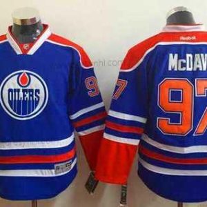 Edmonton Oilers #97 Connor Mcdavid Royal Modrý dres – Juniorské