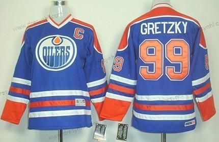 Edmonton Oilers #99 Wayne Gretzky Royal Modrý Retro CCM dres – Dětské