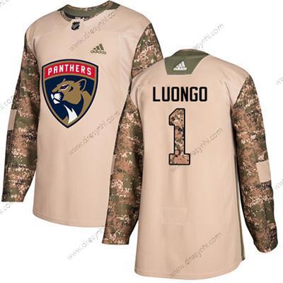 Florida Panthers #1 Roberto Luongo Camo Autentické 2017 Veterans Day Sešitý NHL dres – Juniorské