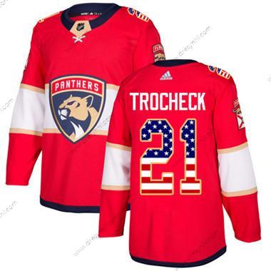 Florida Panthers #21 Vincent Trocheck Červené Domácí dres Autentické USA Flag Sešitý NHL dres – Juniorské