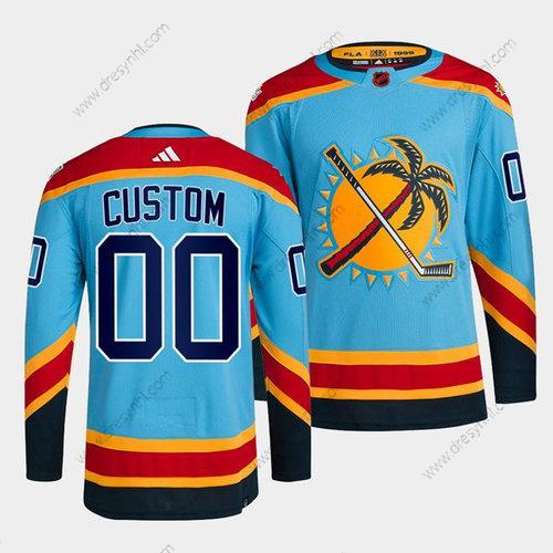 Florida Panthers Personalizované Modrý 2022 Obrácený Retro Sešitý dres – Pánské