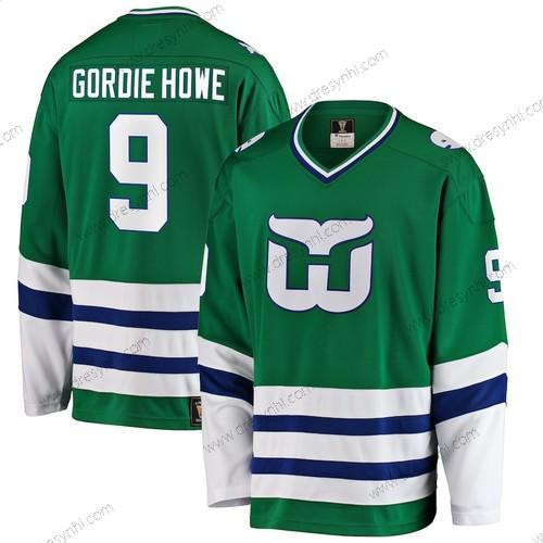 Hartford Whalers #9 Gordie Howe Fanatics Branded Zelená Premier Breakaway Retired Hráč dres – Pánské