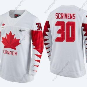 Kanada Tým #30 Ben Scrivens Bílý 2018 Zimní Olympics dres – Pánské