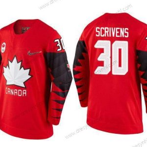 Kanada Tým #30 Ben Scrivens Červené 2018 Zimní Olympics dres – Pánské