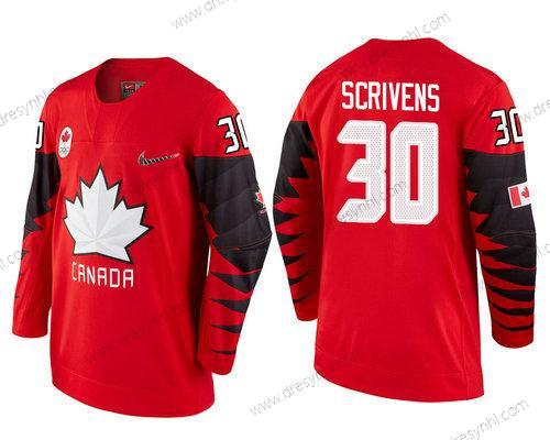 Kanada Tým #30 Ben Scrivens Červené 2018 Zimní Olympics dres – Pánské