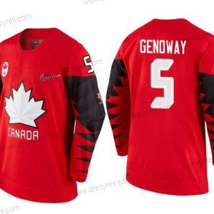 Kanada Tým #5 Chay Genoway Červené 2018 Zimní Olympics dres – Pánské