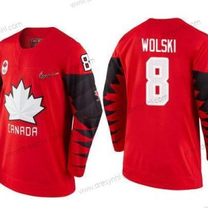 Kanada Tým #8 Wojtek Wolski Červené 2018 Zimní Olympics dres – Pánské