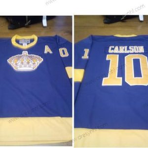 Los Angeles Kings #10 Carlson Nachový Žlutá CCM Retro dres – Pánské