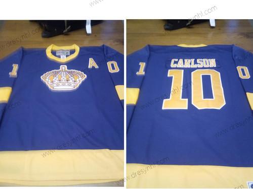 Los Angeles Kings #10 Carlson Nachový Žlutá CCM Retro dres – Pánské