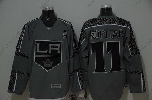 Los Angeles Kings #11 Anze Kopitar Charcoal Šedá dres – Pánské