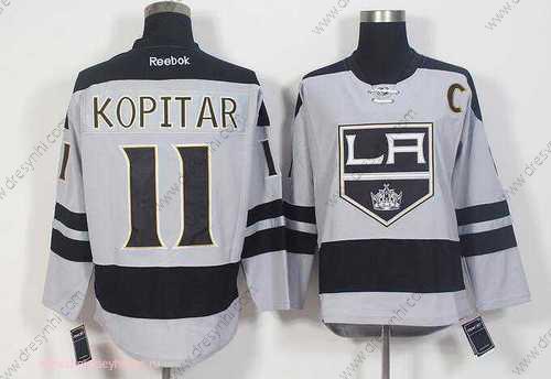 Los Angeles Kings #11 Anze Kopitar Šedá Náhradní Sešitý NHL 2016-17 Reebok Hokejový dres – Pánské