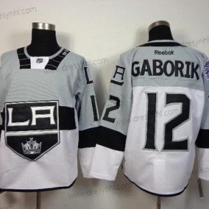 Los Angeles Kings #12 Marian Gaborik 2015 Stadium Series Šedá #2 Bílý dres – Pánské