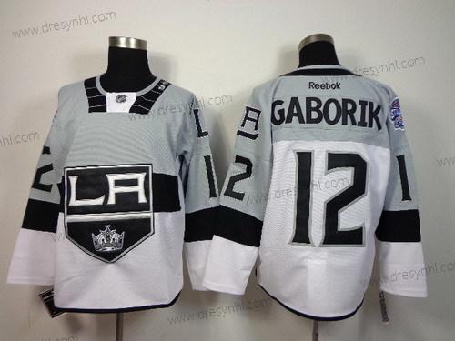 Los Angeles Kings #12 Marian Gaborik 2015 Stadium Series Šedá #2 Bílý dres – Pánské